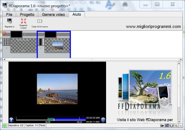 Guida ffdiaporama - Come creare video galleria di foto con musica sottofondo